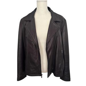 Vintage Pelle Studio Jacket Womens Large Black Soft Leather Moto Jacket Lined